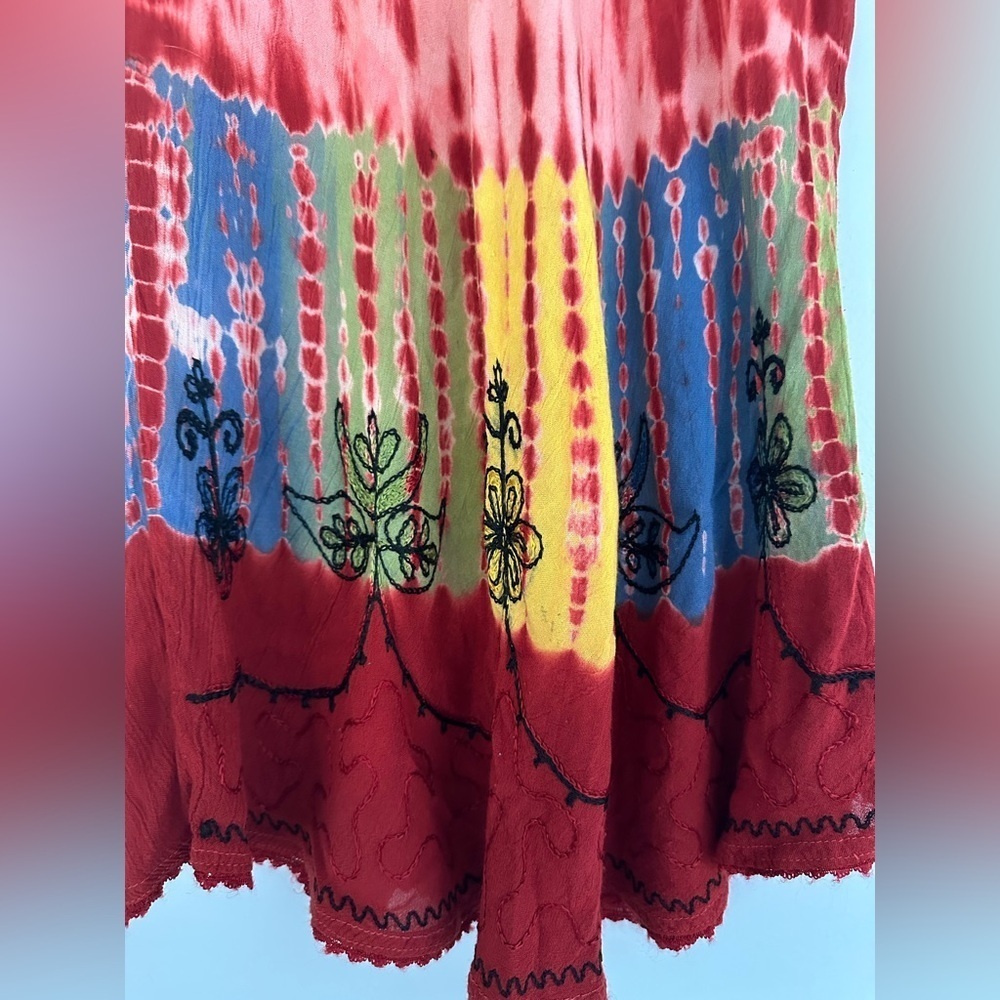 India Boutique Bohemian Style Tie Dye Blouse - Picture 2 of 8